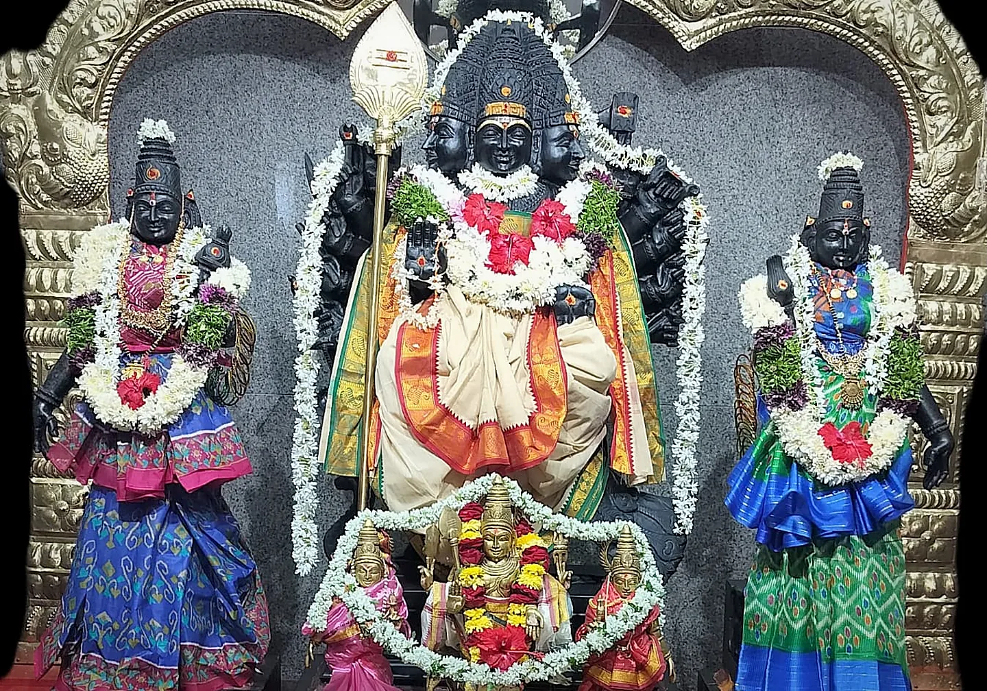 Sri Valli Devasena Subrahmanya Swamy with Valli and Devasena